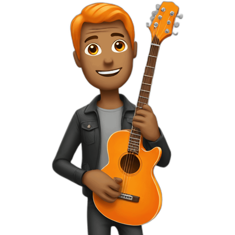 Man with orange guitar emoji