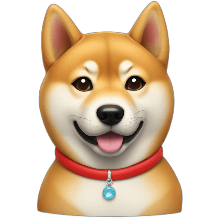 shiba inu with red necklace emoji