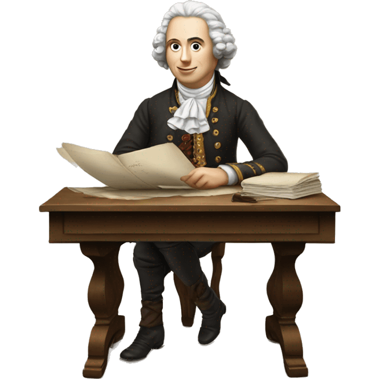 white writer on table 18 century emoji