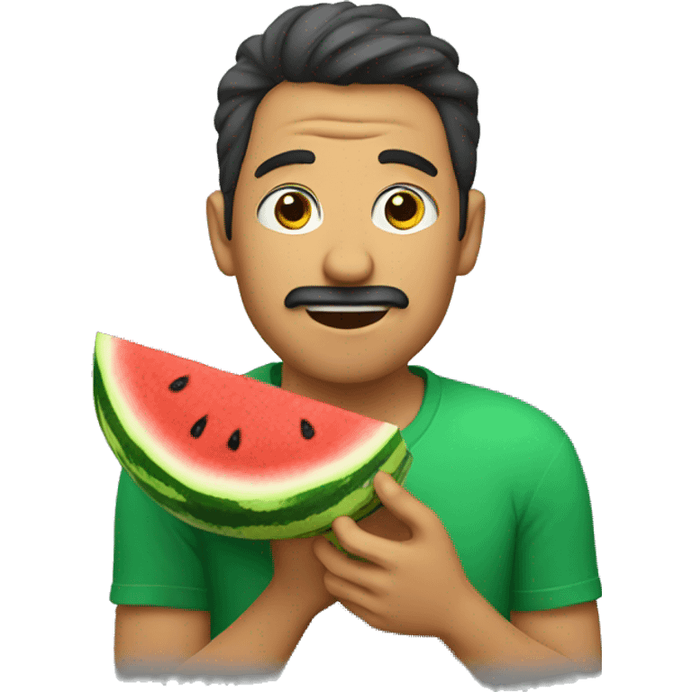 A man eating watermelon emoji