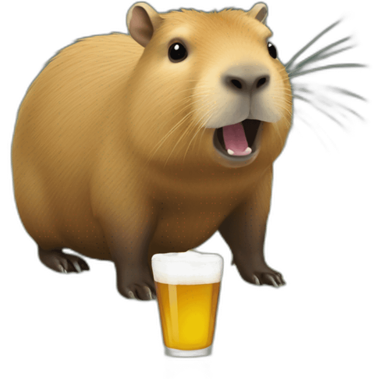 capybara buvant une bière emoji