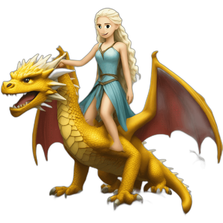 danaerys on top of dragon emoji