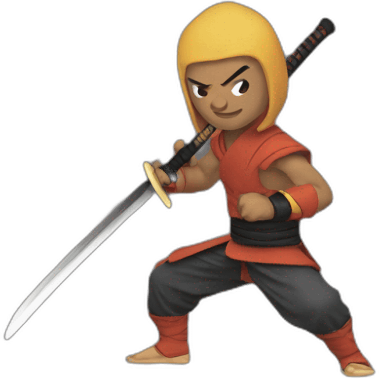 shaolin warrior with katana emoji