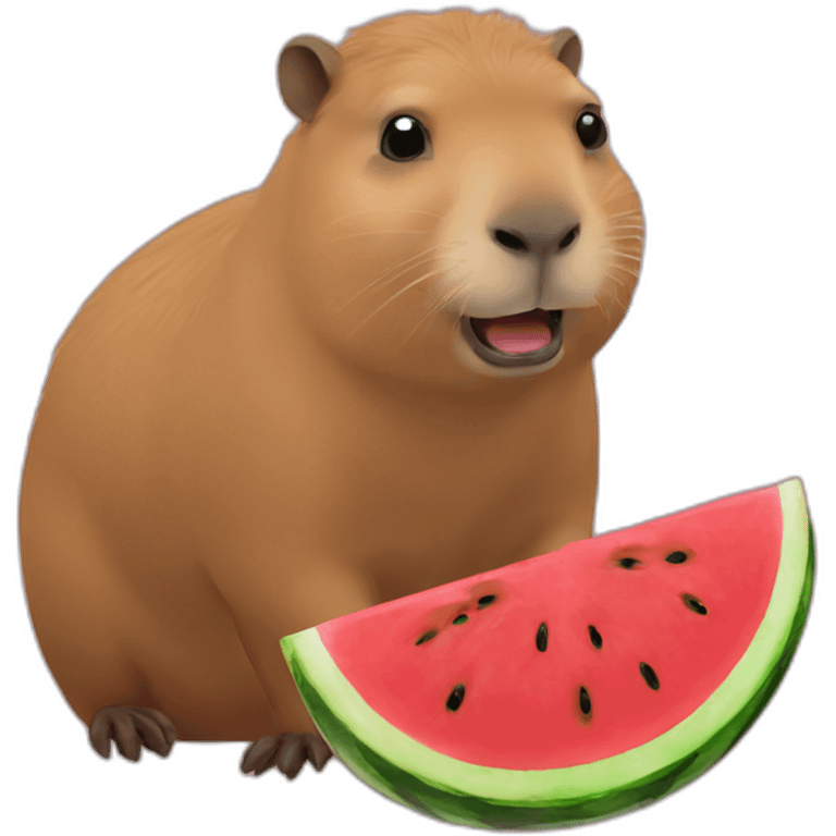 capybara eats watermelon emoji