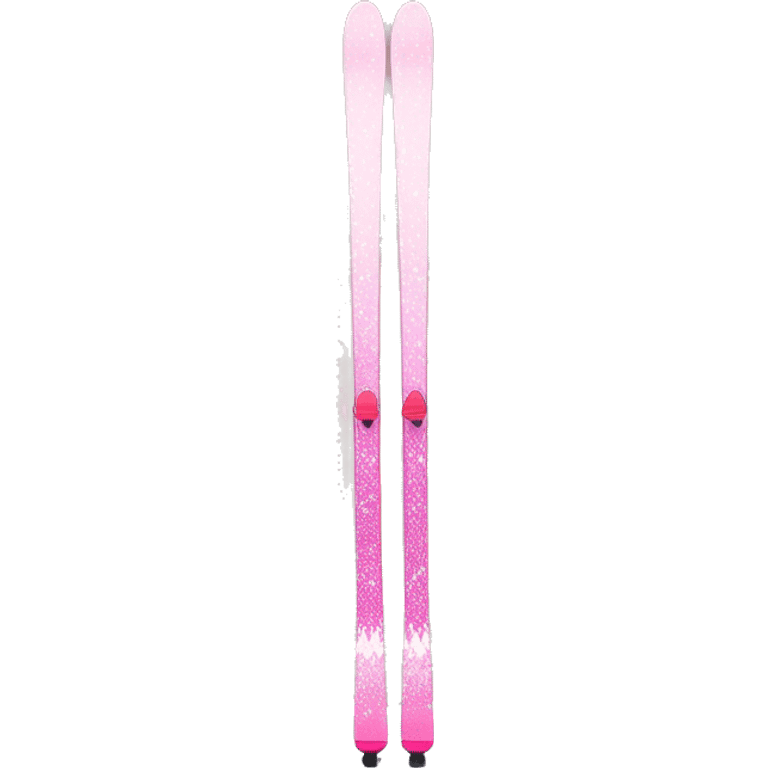 Light pink skis on top of snow sparkle ￼ emoji