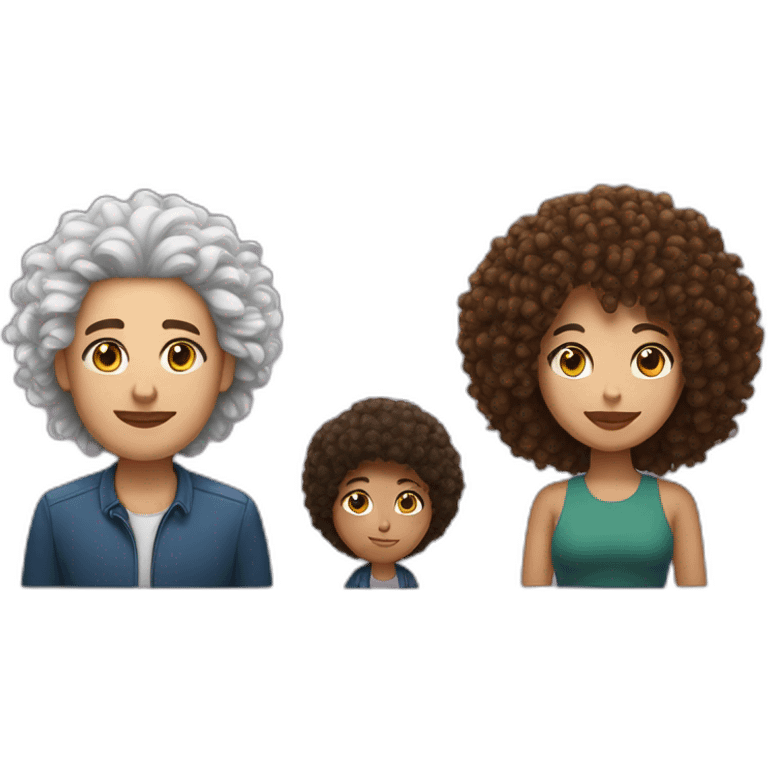 one white man with long curly hair and one mixed race woman with afro cut and one alley cat seat emoji