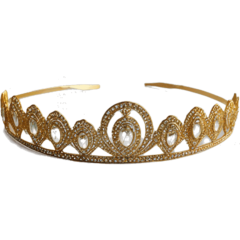 art deco 1920's tiara gold crystals emoji