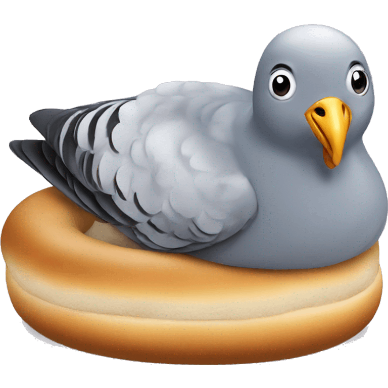 pigeon bagel emoji