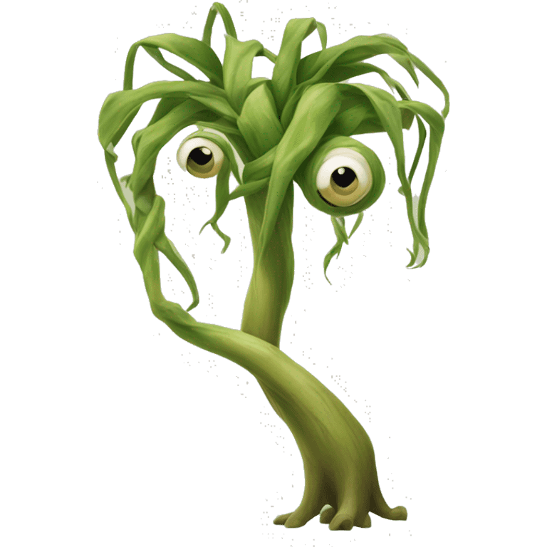 bowtruckle: Small, tree-guardian creatures resembling sticks with eyes, flat face, long sharp fingers emoji