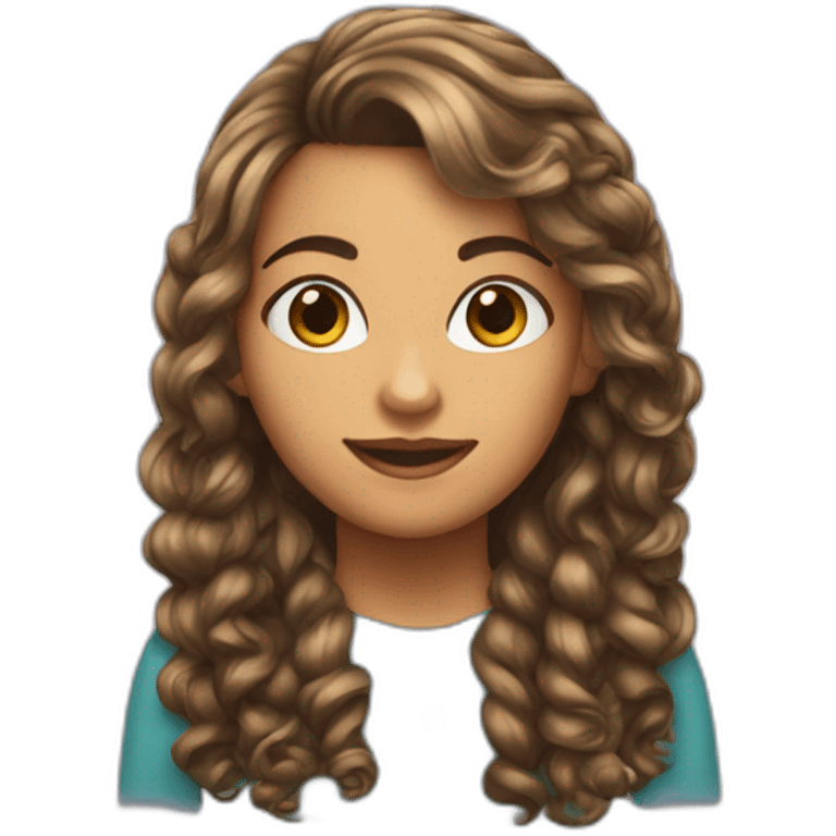 Menina de cabelo liso Albina emoji