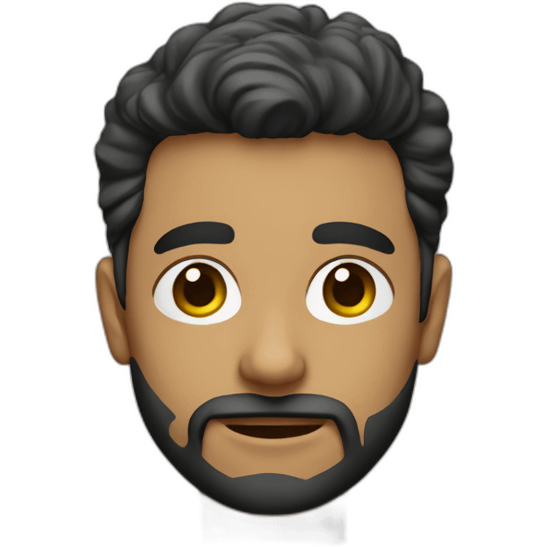 Chico joven con barba cara alargada y tupé emoji