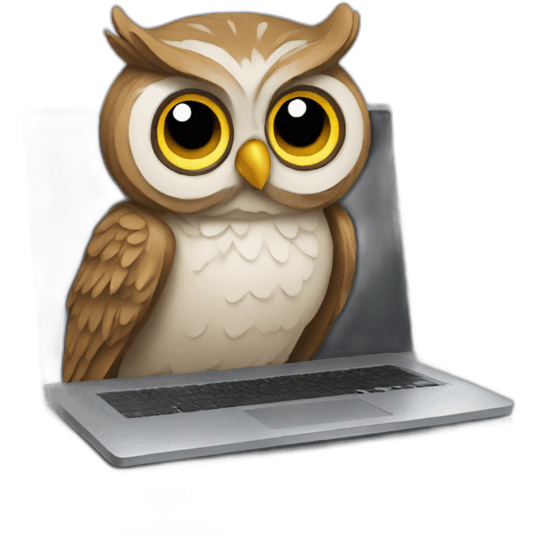 owl on a laptop emoji