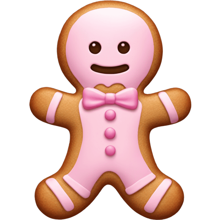 Pastel pink gingerbread man emoji