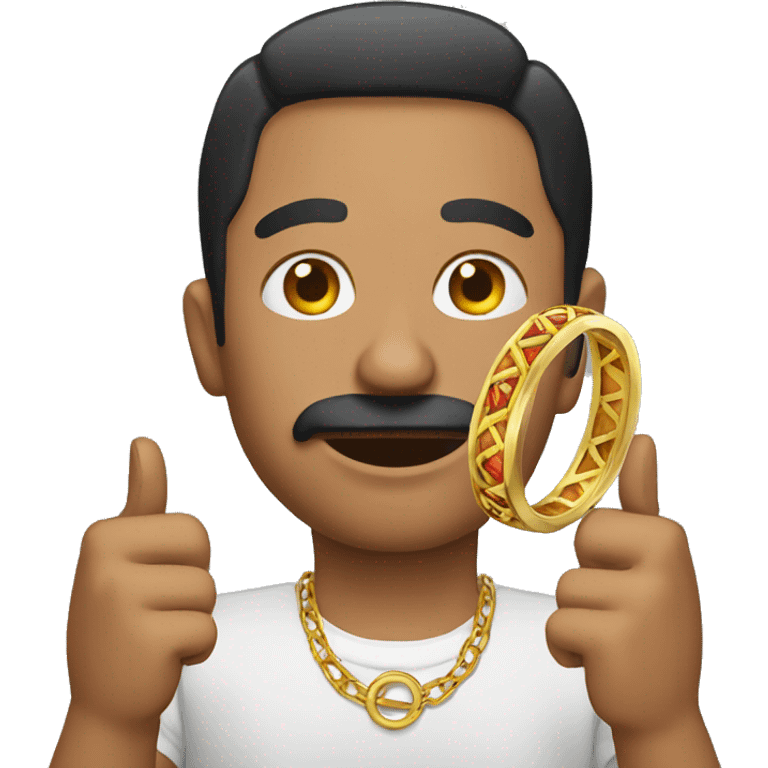 Mexican guy holding ring emoji