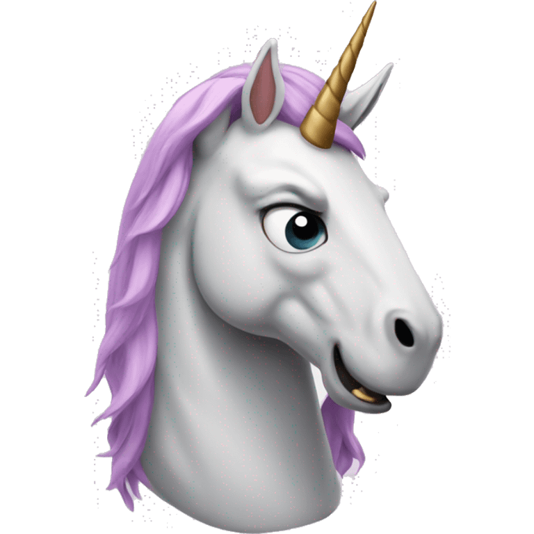 A cranky unicorn emoji