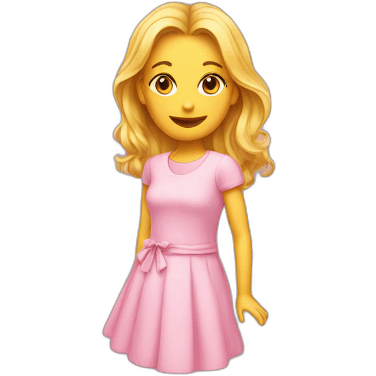 Chat avec robe rose emoji