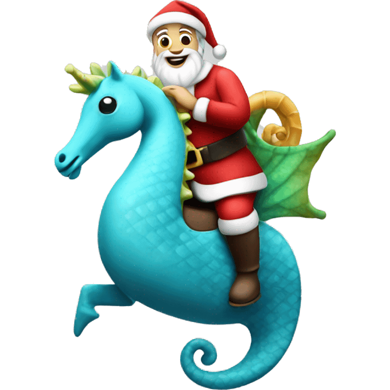 Santa riding a seahorse emoji