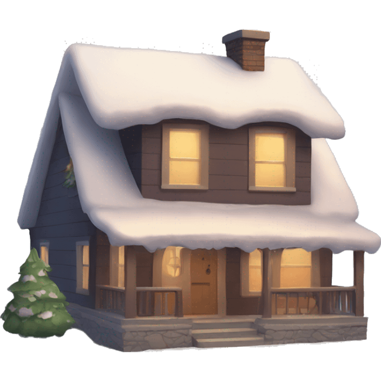 Winter cozy house emoji