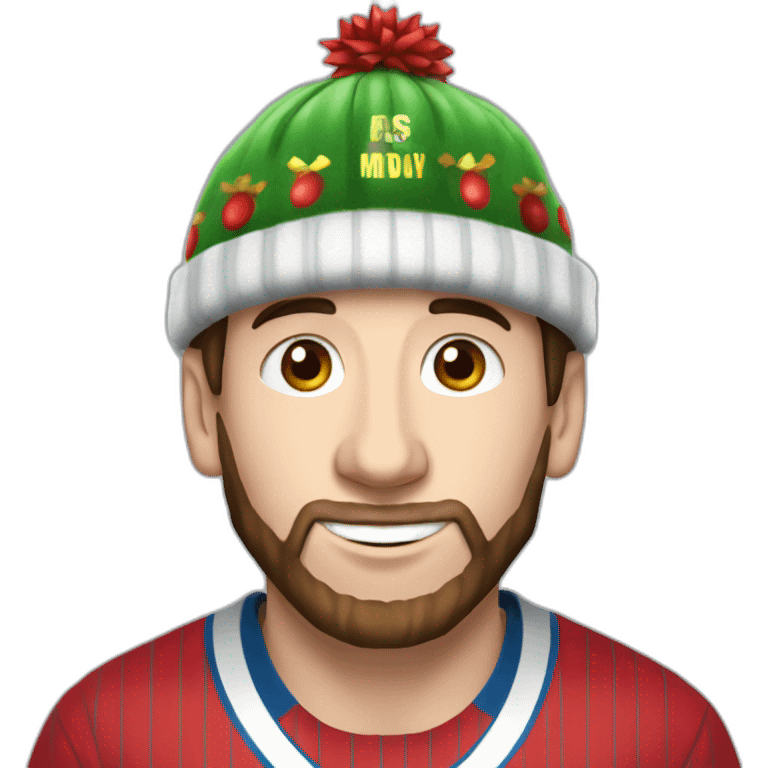 Messi con un gorro de navidad emoji