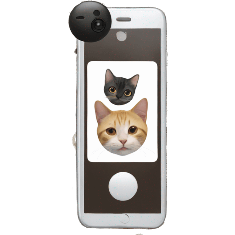 Phone with photos of cats emoji