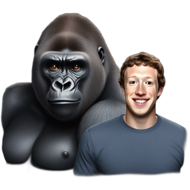 Gorilla with Mark Zuckerberg emoji