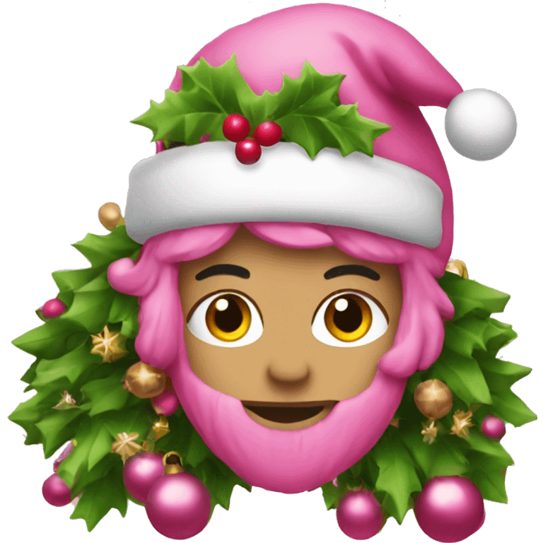 Christmas pink emoji