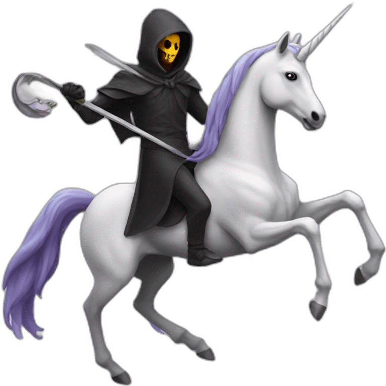 reaper running with a unicorn emoji