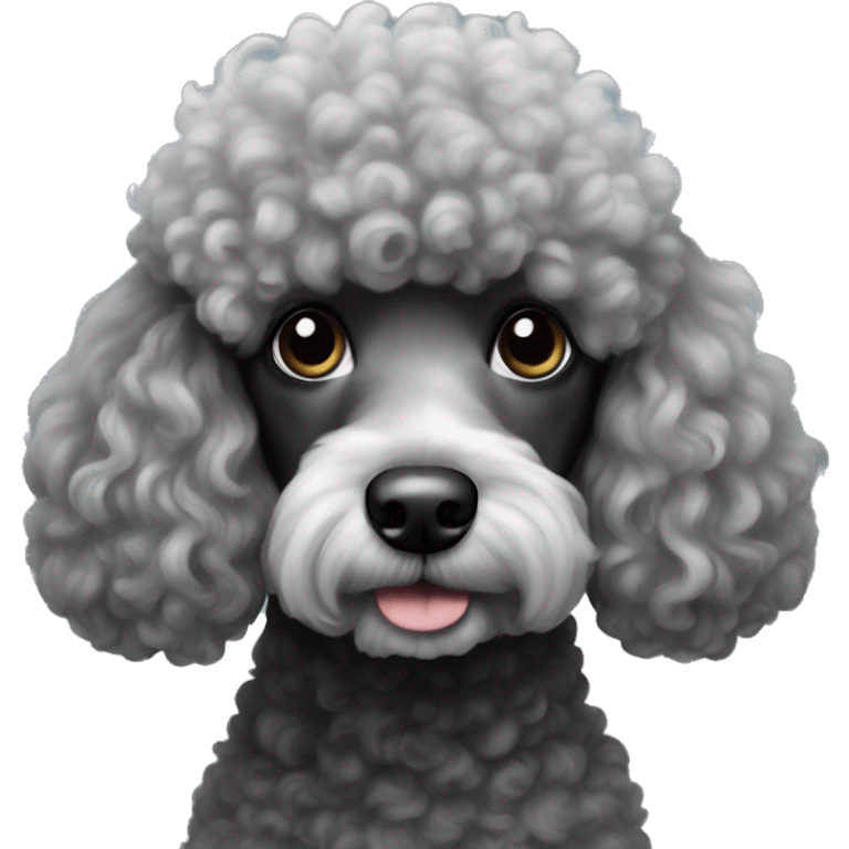 Poodle black&gray color emoji