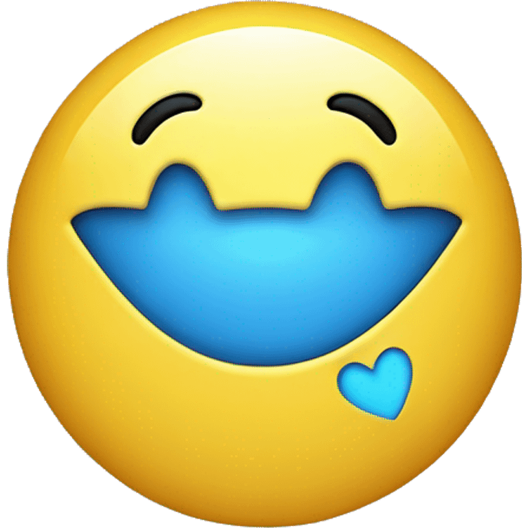 Smiley face with blue hearts  emoji