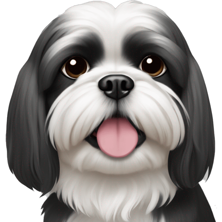 Black and white shih tzu emoji