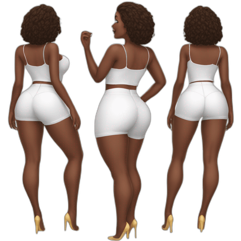 full-body-curvy-beauty-white-knickers-skirt rear view emoji