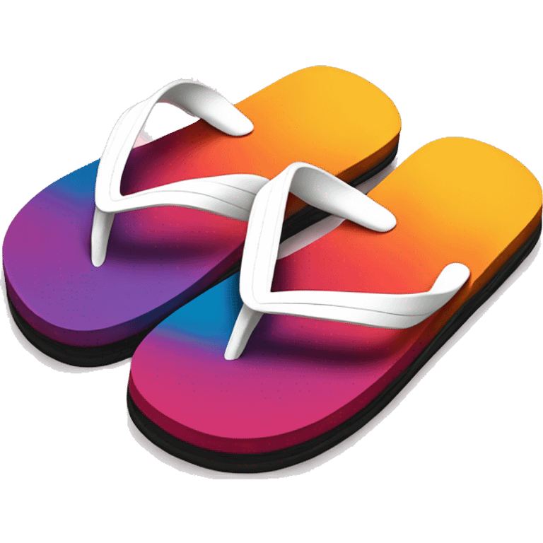 Realistic pair of chevron pattern summer flip flops isolated. emoji