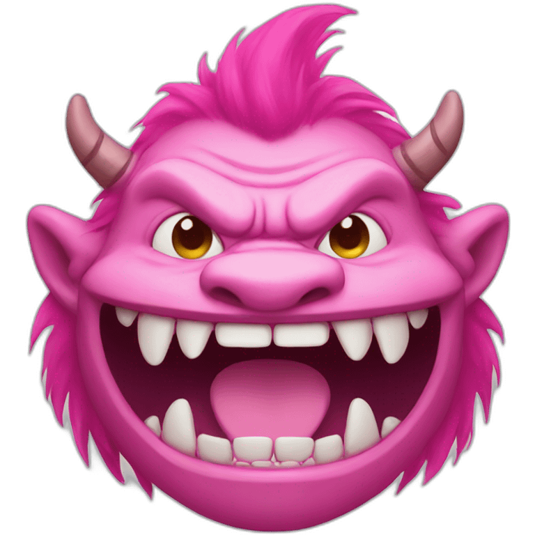 Pink troll big teeth emoji