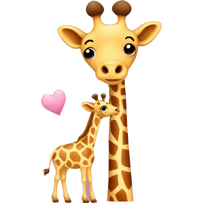 a giraffe with little baby pink hearts emoji