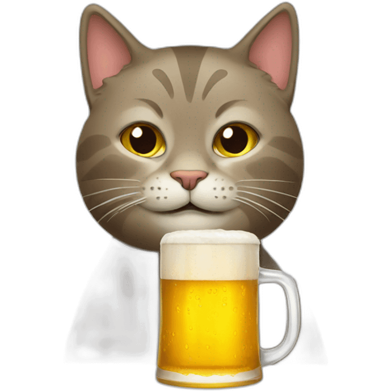 cat drinking beer emoji