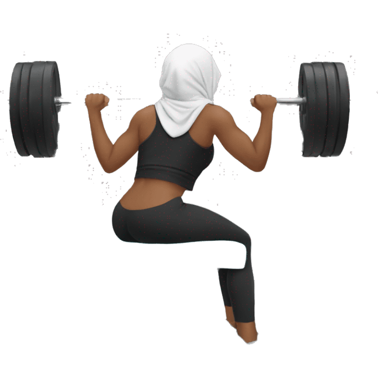 Make an emoji of a hijab girl doing bench presses  emoji