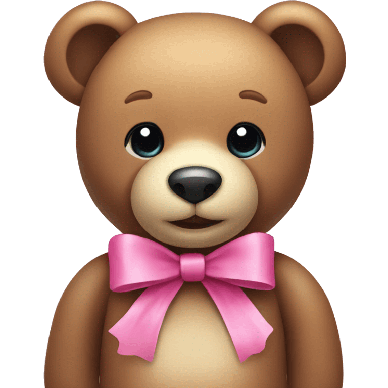 Rainbow Teddy bear with pink bow emoji