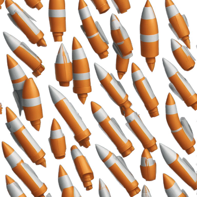 a rocket with blue and orange stripes (#F36C24 and #0098CE) emoji