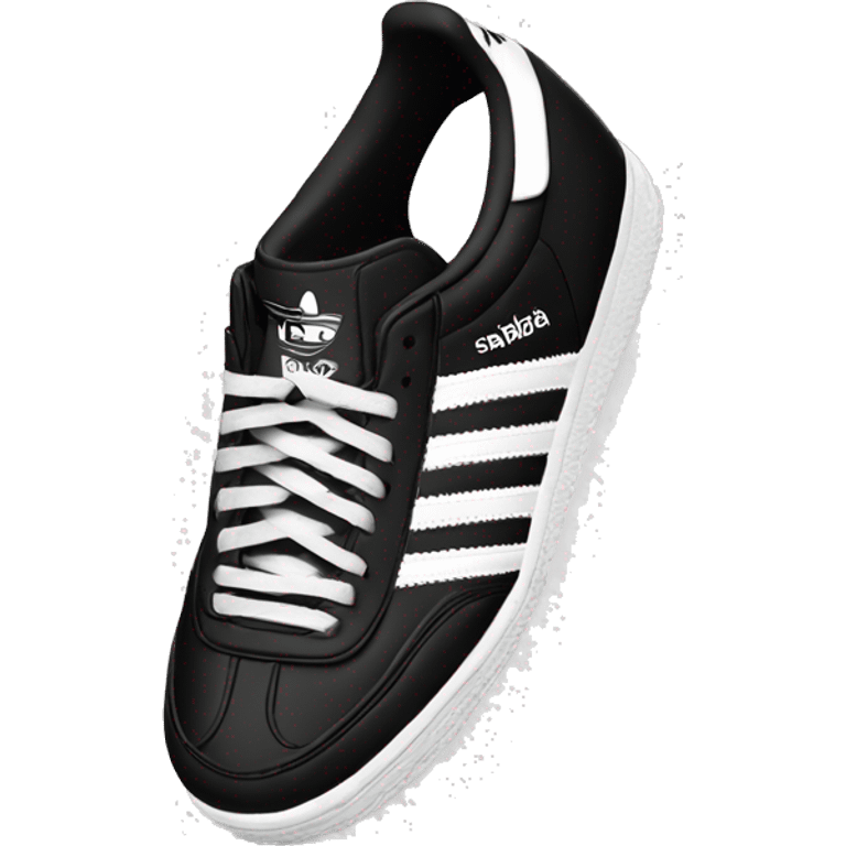 Adidas samba black and white sneakers emoji