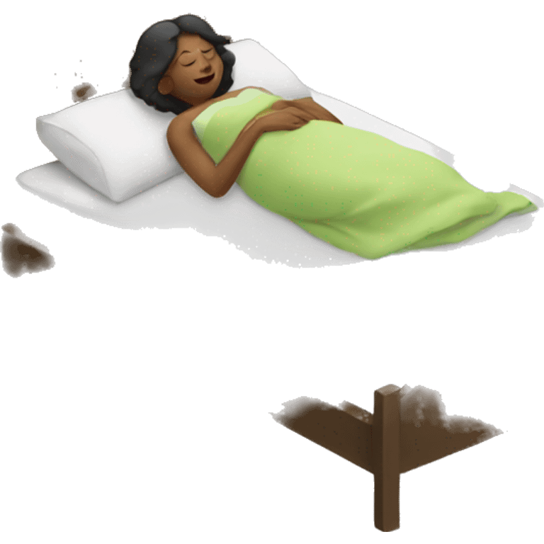 A woman sleeping in bed  emoji