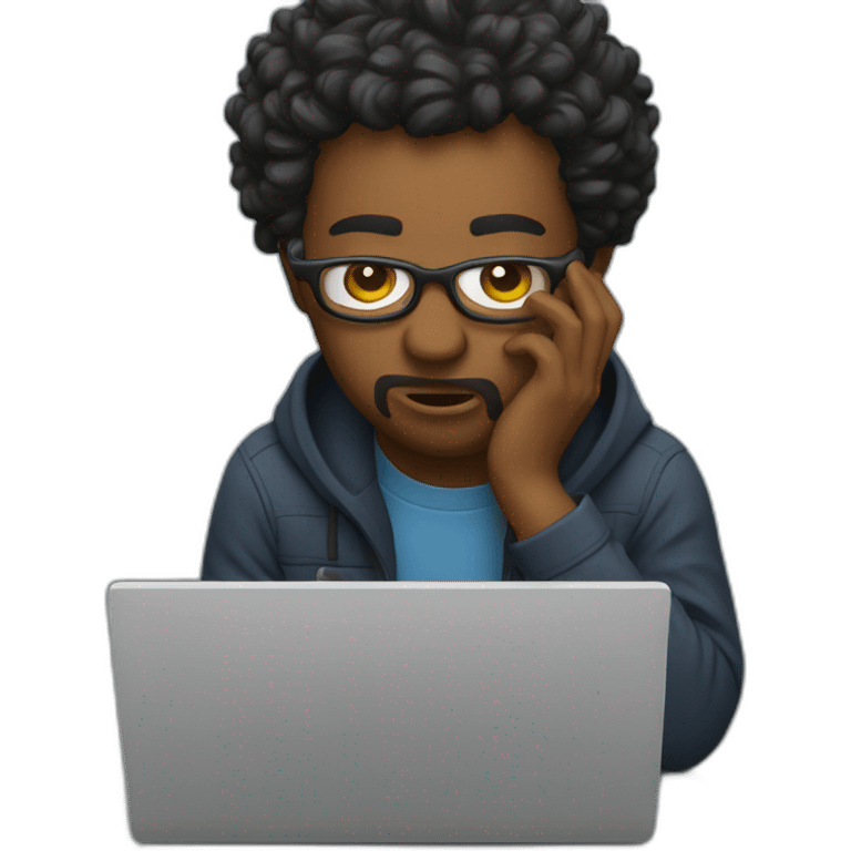 ux designer on a laptop having a breakdown emoji