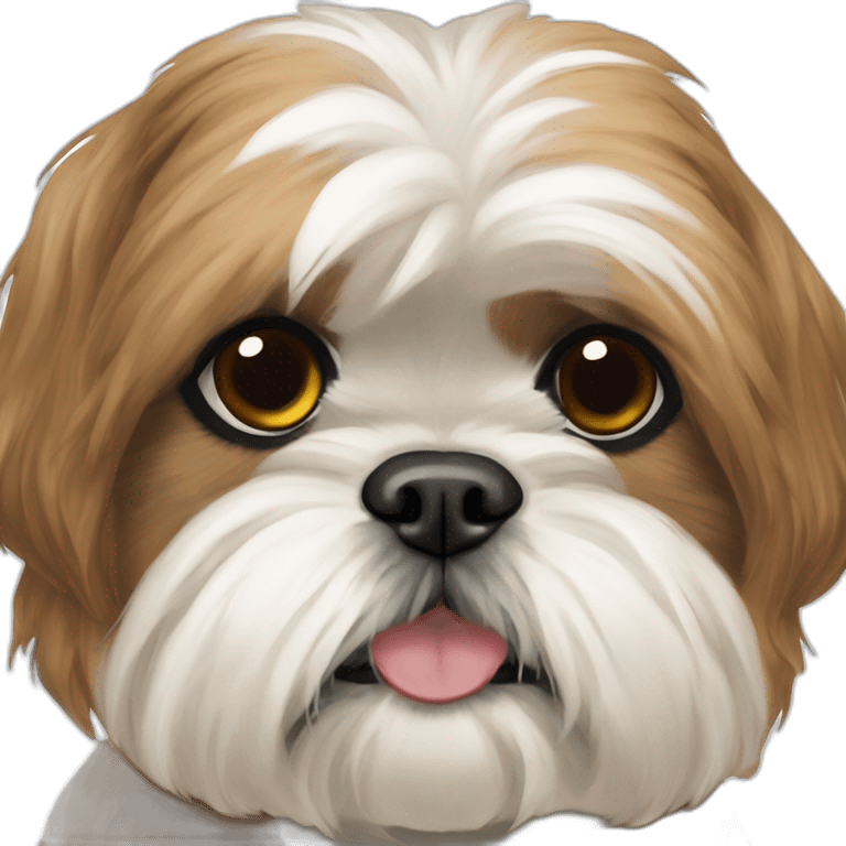 perro shih tzu; riendose, a carcajadas emoji