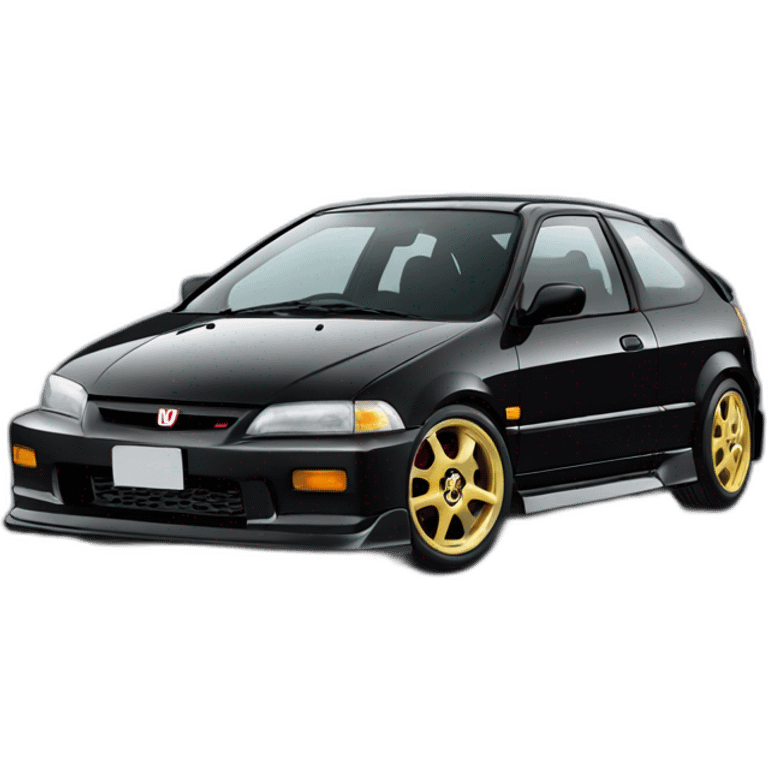 Honda-Civic-EK9, black hatchback emoji