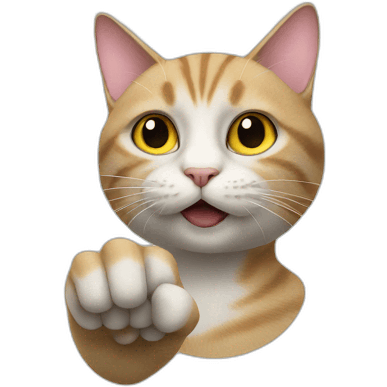 the cat points his finger at me emoji