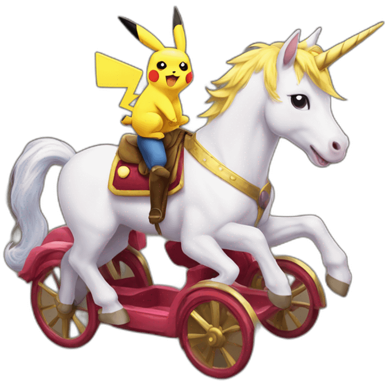 pikachu ride unicorn emoji