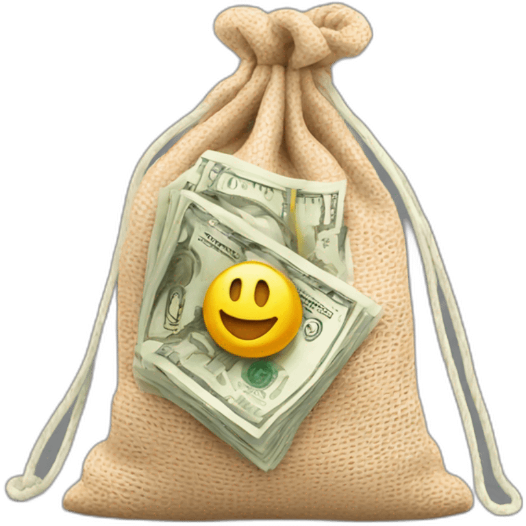 string bag with money emoji