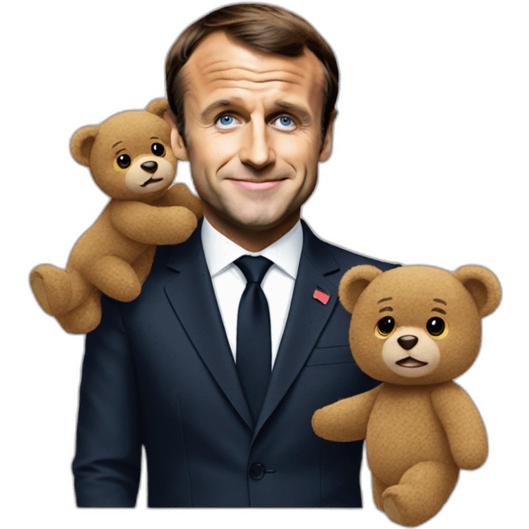 Emmanuel Macron as a Teddy bear emoji