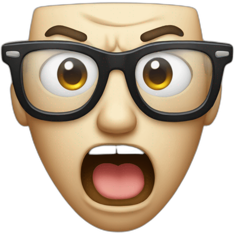 angry face with glasses on emoji