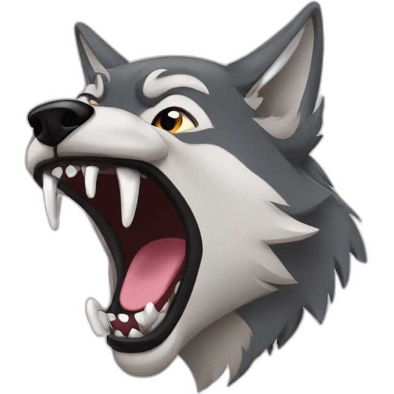 female wolf growling emoji