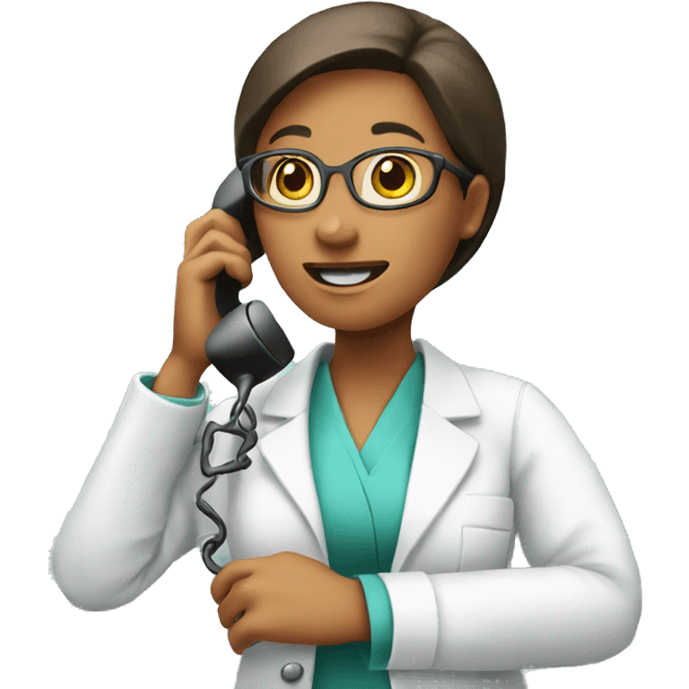 a woman pharmacist talking on the phone emoji